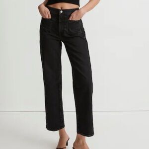 Madewell The Perfect Vintage Wide-Leg Crop Jean in Stone Black Wash